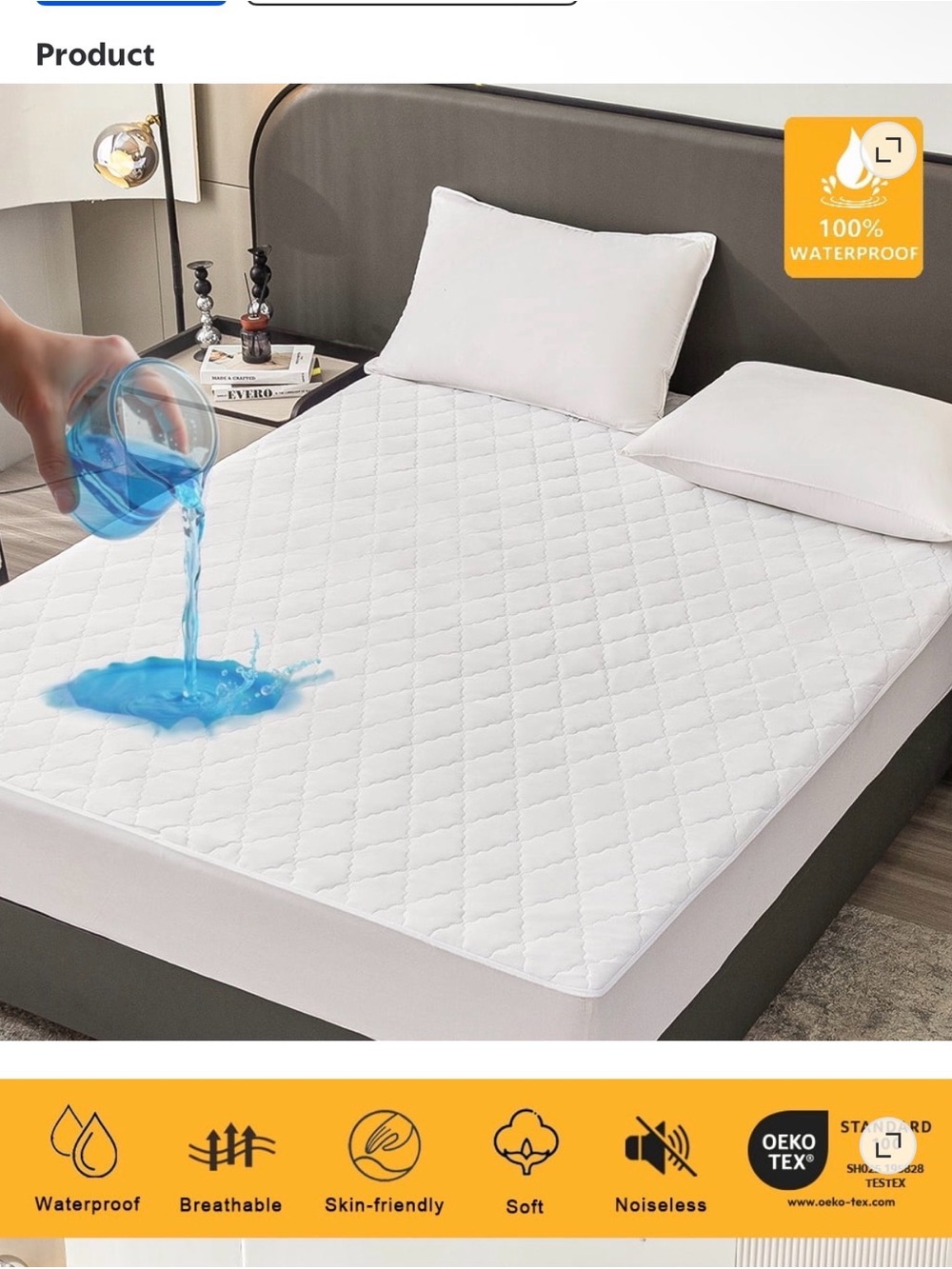 Mainstays Quilted Waterproof Mattress Protector - White